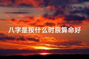 八字是按什么时辰算命好(八字算命排八字时辰如何确定)