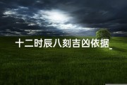 十二时辰八刻吉凶依据_十二时辰时刻吉凶