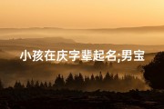 小孩在庆字辈起名;男宝庆字辈起名