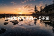 小孩取名带子的—《子涵：寓意深远的宝宝名字，传承美好未来》