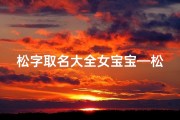 松字取名大全女宝宝—松字取名忌讳