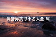 属猪男孩取小名大全-属猪男孩名字精选：寓意吉祥，好运连连