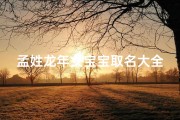 孟姓龙年女宝宝取名大全;《龙腾盛世，孟姓龙年女宝宝取名大全精选》