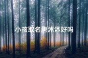 小孩取名唐沐沐好吗