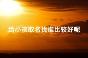 给小孩取名找谁比较好呢