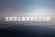 生辰怎么看黄道吉日日期—怎么看生日时辰的八字