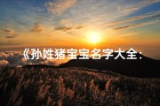 《孙姓猪宝宝名字大全：温馨吉祥好寓意》