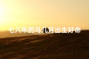 七八年的马几月出生好命、七八年出生的马是什么年