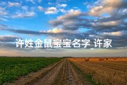许姓金鼠宝宝名字_许家金鼠宝宝，吉祥如意迎新春