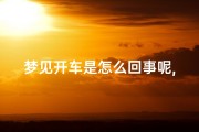 梦见开车是怎么回事呢,梦到开车是什么征兆