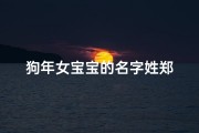 狗年女宝宝的名字姓郑