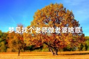 梦见找个老师做老婆啥意思_梦见找老师帮忙办事