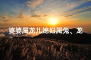 婆婆属龙儿媳妇属兔、龙凤呈祥：公公属龙儿媳妇属鸡，合吗？