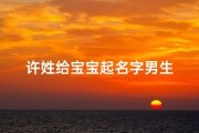 许姓给宝宝起名字男生