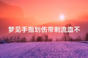 梦见手指划伤带刺流血不止、梦到手指头划伤流血