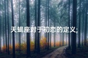 天蝎座对于初恋的定义;天蝎初恋，双子缘起？