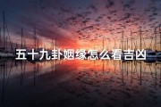 五十九卦姻缘怎么看吉凶(五十九卦姻缘怎么看吉凶呢)