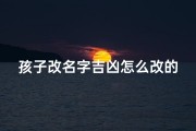 孩子改名字吉凶怎么改的好;《孩子改名吉凶解析：如何巧妙改名？》