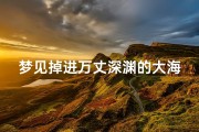 梦见掉进万丈深渊的大海_梦见掉进万丈深渊大海挣扎得救了