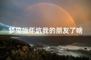 梦见当年坑我的朋友了啥意思、梦见以前坑过自己的人