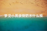 梦见小男孩倒奶水什么预兆(梦见小男孩倒奶水什么预兆解梦)