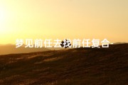 梦见前任去找前任复合-梦见前任来找我复合,我还在犹豫