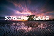 双子座离别时，伤感还是洒脱？