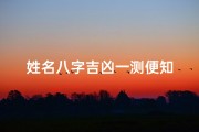 姓名八字吉凶一测便知