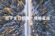 双子生日惊喜：揭秘星座男生的独特魅力