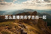 怎么直播测名字吉凶—起名在哪个平台直播
