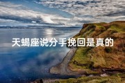 天蝎座说分手挽回是真的吗,天蝎座分手挽回，真的可行吗？