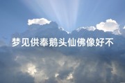 梦见供奉鹅头仙佛像好不好-梦见供奉佛像是什么意思