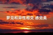 梦见和异性相交 感觉美妙_梦见和异性关系密切