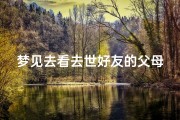 梦见去看去世好友的父母,梦见自己去看望已故的母亲