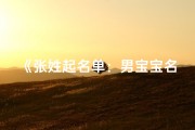 《张姓起名单：男宝宝名字大全精选》