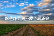 双子座男说不爱了后还会再爱吗