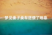 梦见妻子卖车还债了啥意思—梦见老婆卖车是什么意思