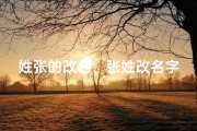 姓张的改名、张姓改名字宝宝