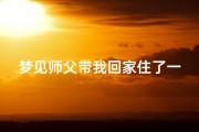 梦见师父带我回家住了一晚_梦见师父带我回家住了一晚什么意思