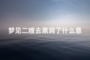 梦见二嫂去黑洞了什么意思—梦见二嫂去黑洞了什么意思啊