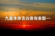 九星本体吉凶查询表图—《九星吉凶速查宝典：揭秘星象运势秘籍》