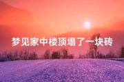 梦见家中楼顶塌了一块砖-梦见家里楼顶塌了