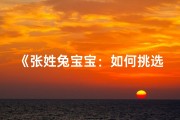 《张姓兔宝宝：如何挑选一个吉祥好名字》