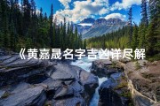 《黄嘉晟名字吉凶详尽解析大全》