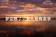 梦见怀了个女儿且有名字;梦见自己怀孕的女儿生了个女儿