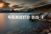 号码测试打分 吉凶_《号码吉凶一测便知，得分揭秘命运玄机》