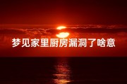 梦见家里厨房漏洞了啥意思(梦见厨房里漏雨是什么意思)