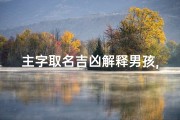 主字取名吉凶解释男孩,《主字取名解析：男孩吉祥名字精选》