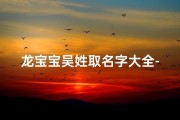 龙宝宝吴姓取名字大全-《龙宝宝吴姓取名大全：精选佳名助成长》
