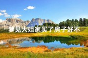 梦见大姐家买了房子好不好,梦见姐姐买房子是什么预兆
